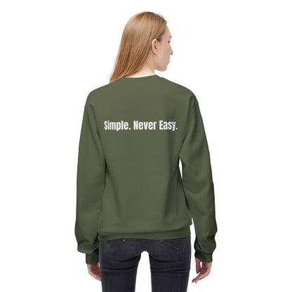 Unisex Fleece Crewneck - Simple Never Easy Back