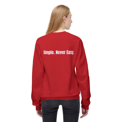 Unisex Fleece Crewneck - Simple Never Easy Back